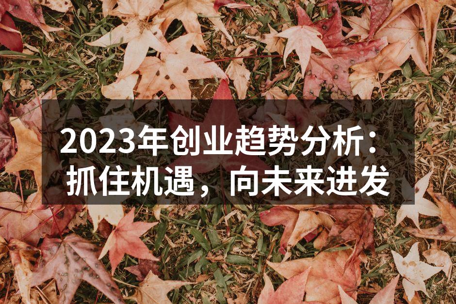2023年创业趋势分析：抓住机遇，向未来进发